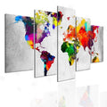 Wereldkaart Canvasdoek in Verschillende Varianten 10x15 10x20 10x25cm / 13 Korting