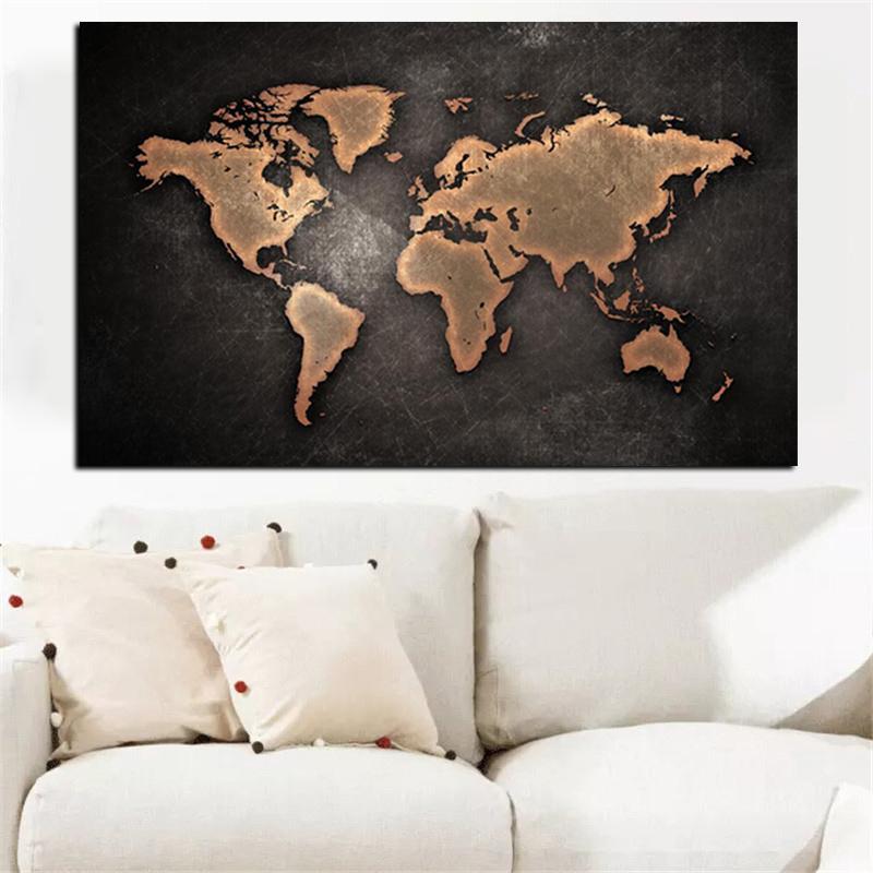 WereldKaart/Map In Canvasdoek - Indigo Markt