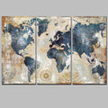 Wereldkaart - Map In Canvas - Indigo Markt